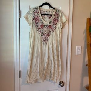 Johnny was workshop pinstripe embroidered tunic